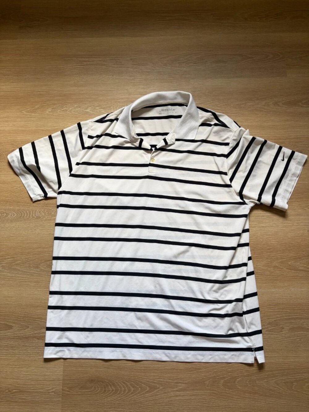 Men's Striped Nike Golf Dri-Fit Polo Size XXL White